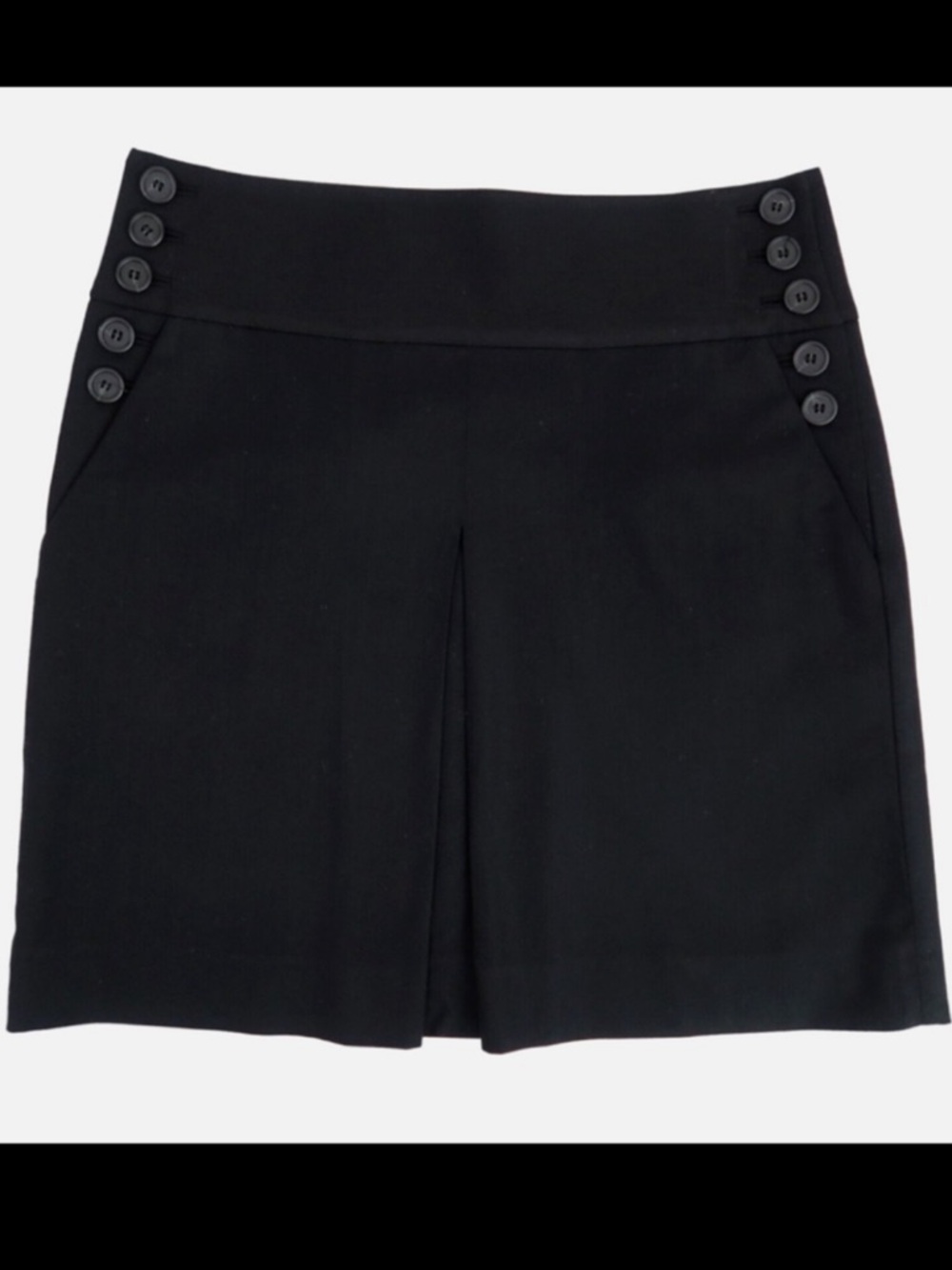 J. Crew 100% Wool Box Pleat Lined Skirt Black Sz 2
